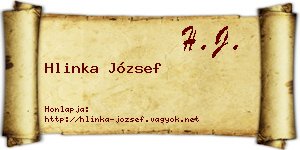 Hlinka József névjegykártya